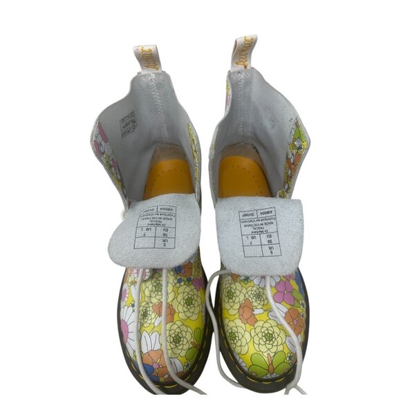Rare Dr. Martens Pascal 1460 Floral Daisy Butterfly Print Leather Combat Boots 7 - Picture 10 of 14